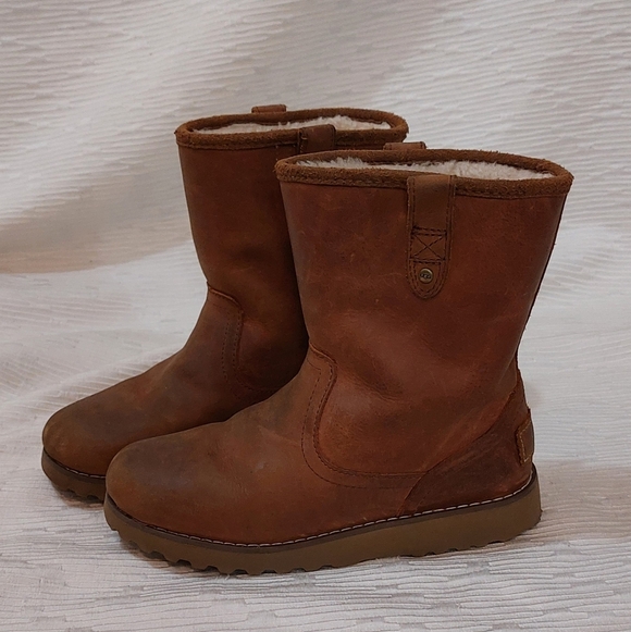 Brown Shearling-Lined Boots - Picture 4 of 13